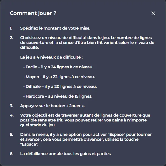 Règles officielles de Chicken Road : aucune mention d'un moyen de prévoir le tour